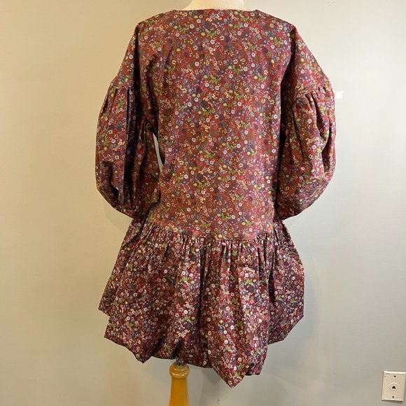 Kika Vargas Floral Mini Dress with Black Collar - Picture 6 of 8